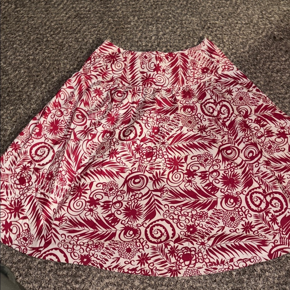 Isabella Bird Red and White Patterned Skirt